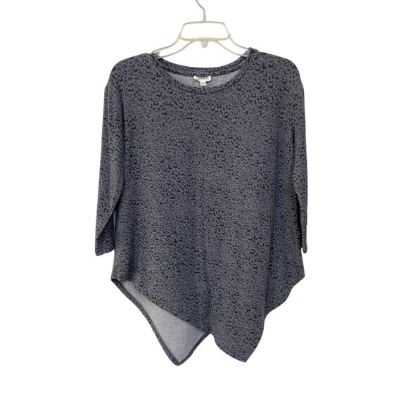 Soft JOIE Gray Leopard Print Cozy Athleisure Sweatshirt Top Loungewear Terry - Picture 2 of 5